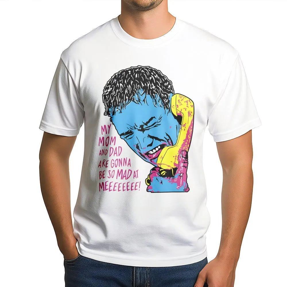 My Mom And Dad Are Gonna Be So Mad At Me T-Shirt | Retro Pop Art Graphic Tee | 100% Premium Cotton | Funny Sarcastic Quote Gi
