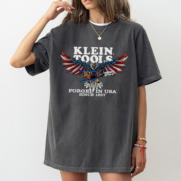 Klein Tools American Eagle T-Shirt | Patriotic Forged In USA Graphic | Premium Soft Cotton | Gift For Electrician Lineman Tra