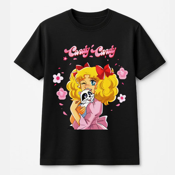 Candy Candy Anime Graphic T-Shirt | 90s Retro Shojo Manga Illustration | Premium 100% Cotton Tee | Nostalgic Gift For Anime L
