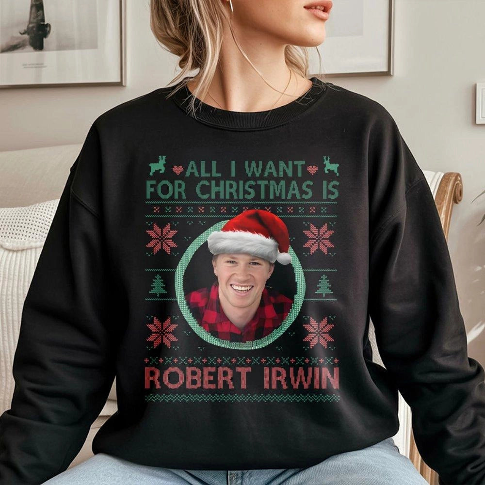 Robert Irwin Ugly Christmas Sweatshirt | Funny Celebrity Holiday Pullover | Premium Cotton Blend | Fan Gift for Men and Women
