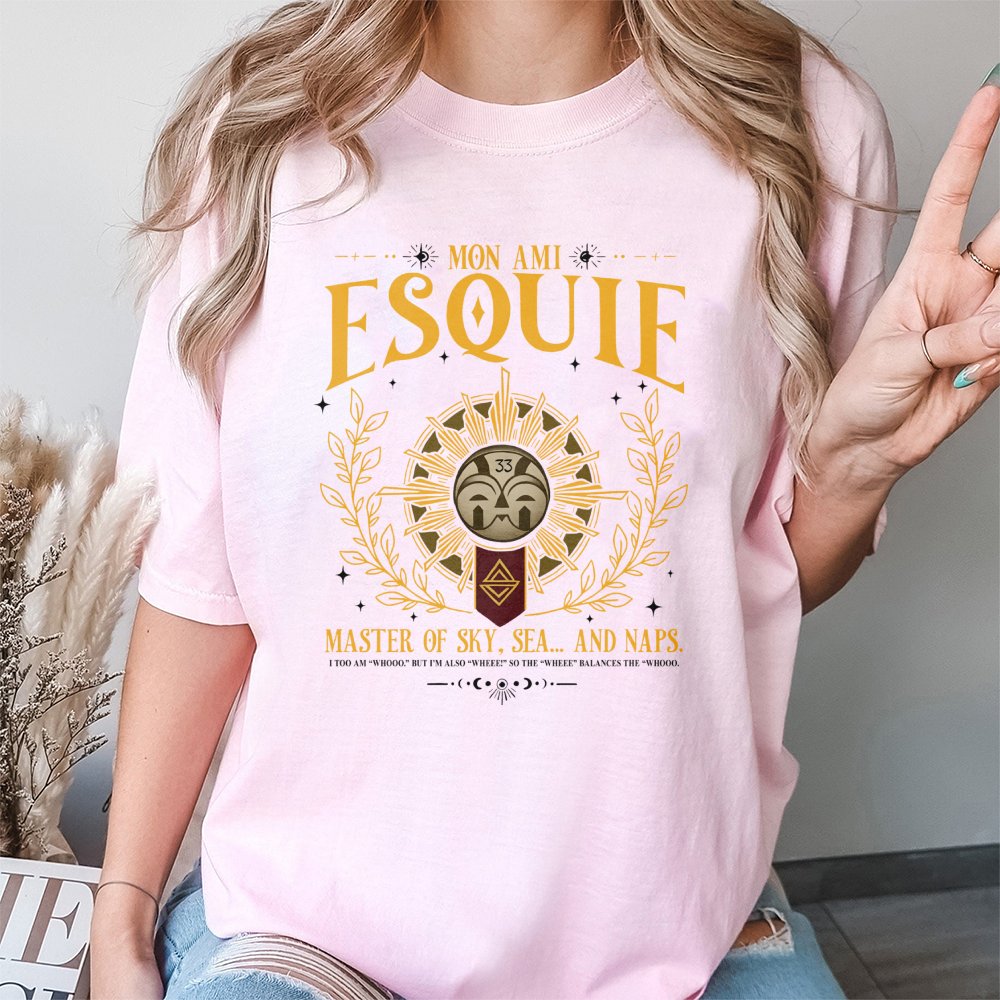 Esquie Graphic T-Shirt | Master of Sky Sea and Naps Fantasy Art | Premium Soft Cotton | Gaming Gift for RPG Fans