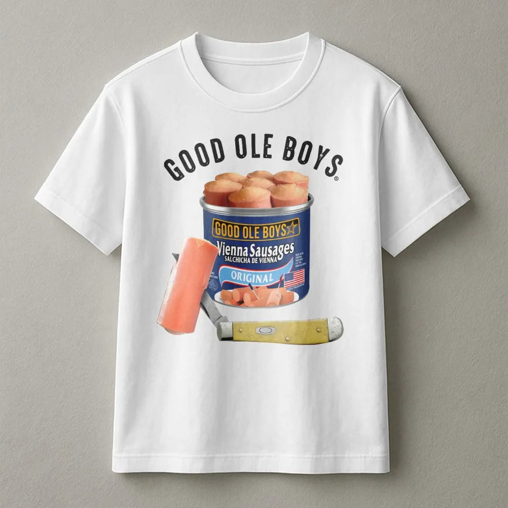 Vienna Sausage T-Shirt | Funny Retro Country Food Graphic | Premium Soft Cotton Tee | Gift for Southern BBQ and Cookout Fans