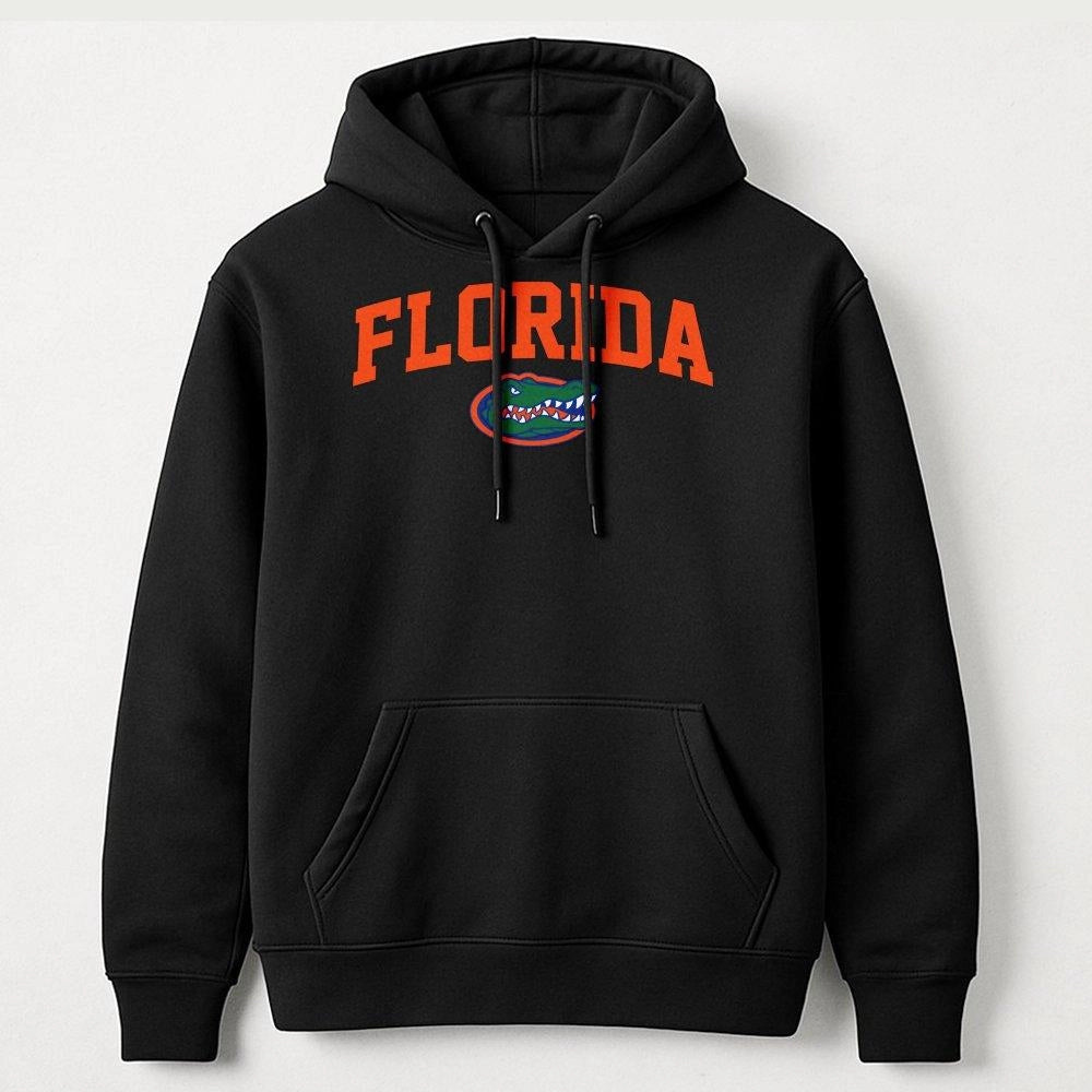 Florida University Gators Hoodie | Arch Text Graphic Sweatshirt | Premium Cotton Blend | College Spirit Fan Apparel Gift