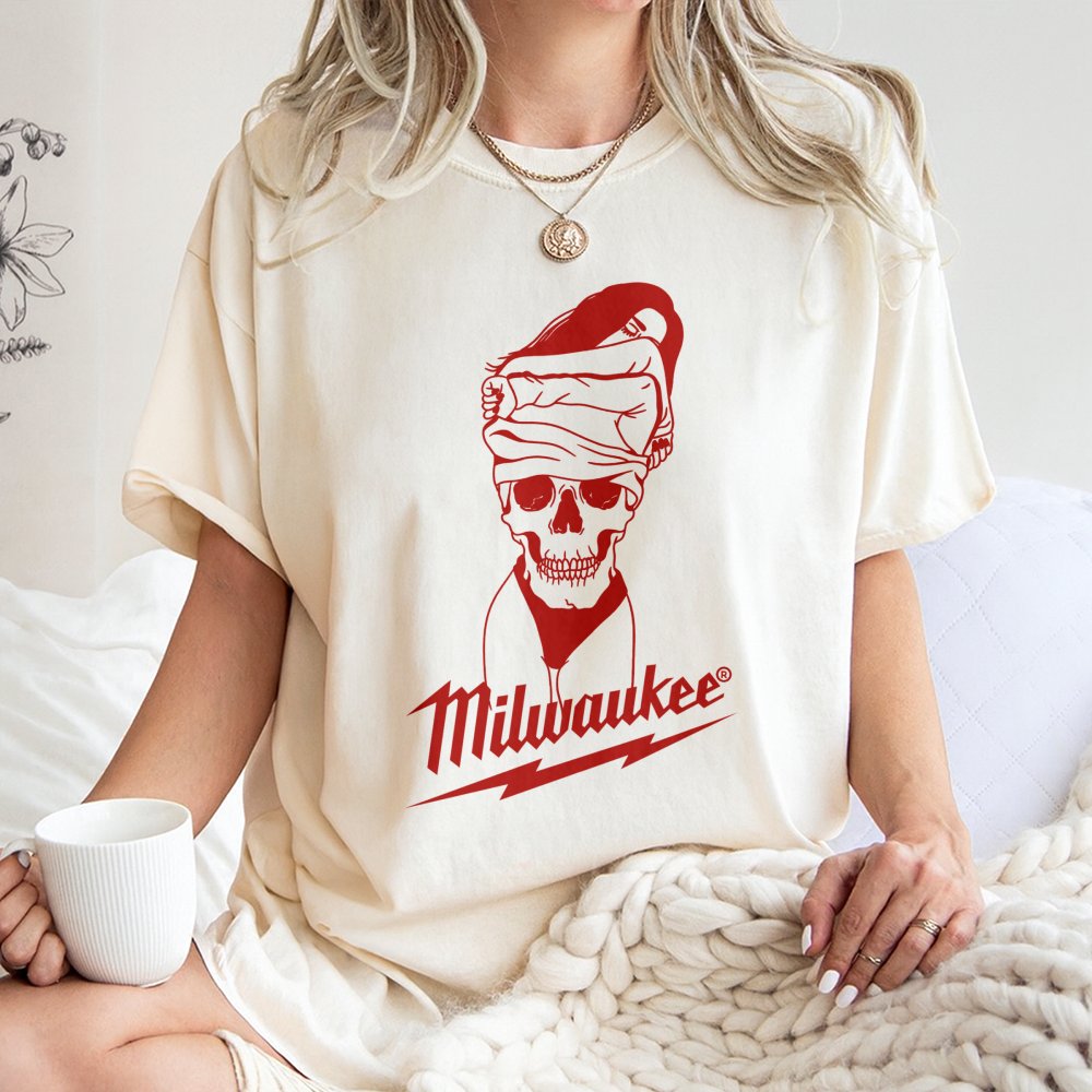 Milwaukee Skull T-Shirt | Edgy Streetwear Graphic Tee | 100% Premium Cotton | Gift for Mechanics and Tool Enthusiasts