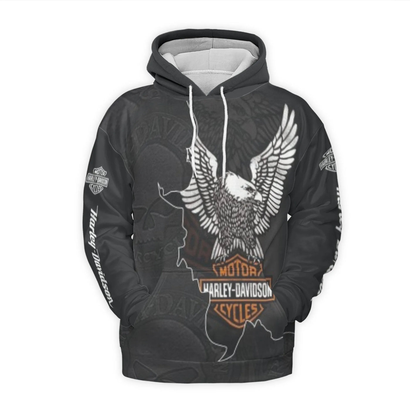 American Eagle 3D Graphic Hoodie | Motorcycle Biker Style Pullover | Premium Brushed Fleece Lining | Unisex Gift For Motorcyc