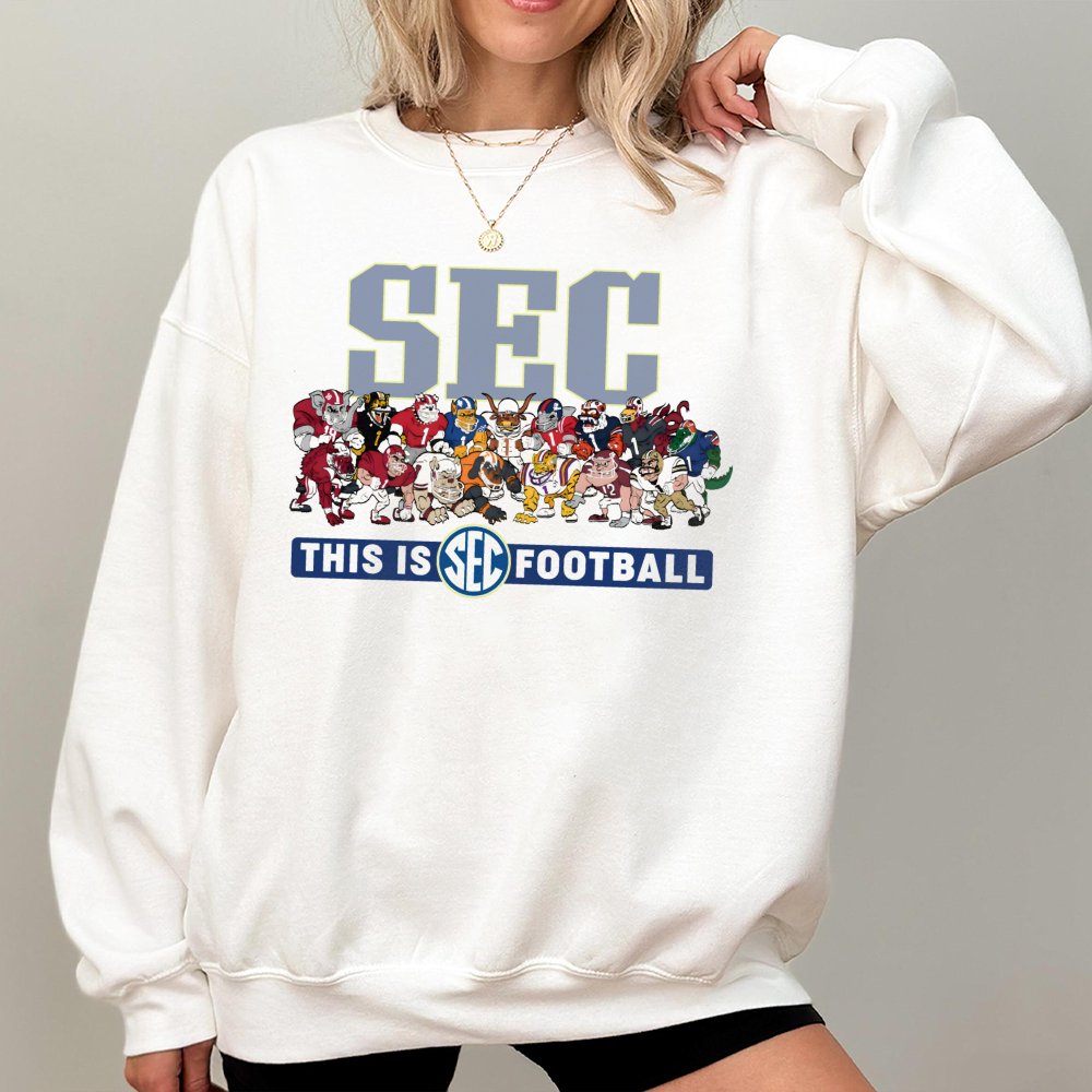 SEC Football Mascot Sweatshirt | Vintage College Game Day Graphic | Premium Cotton Blend Crewneck | Gift for University Sport