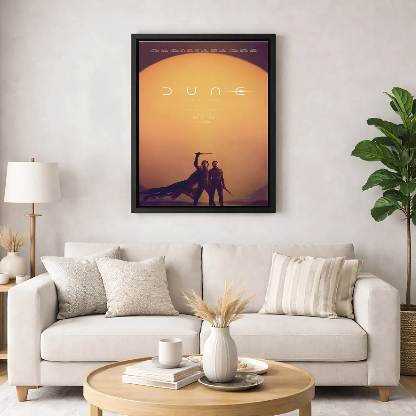 Dune Part Two Movie Canvas Print | Long Live The Fighters Poster | 1.25-Inch Gallery Wrap | Premium Sci-Fi Wall Art for Colle