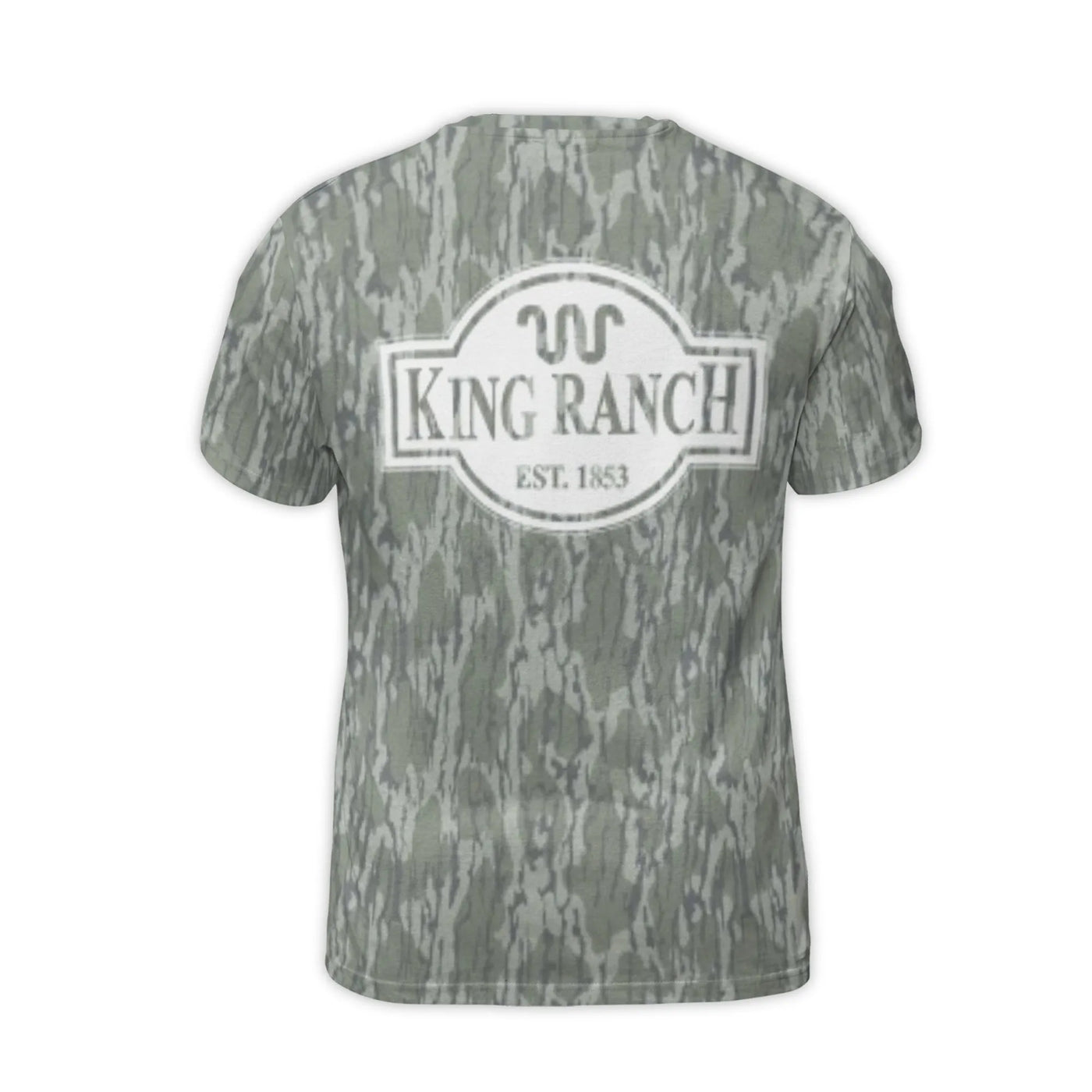 King Ranch Camo T-Shirt | Running W Logo All-Over Print | Premium Polyester Spandex | Western Rancher Gift for Men