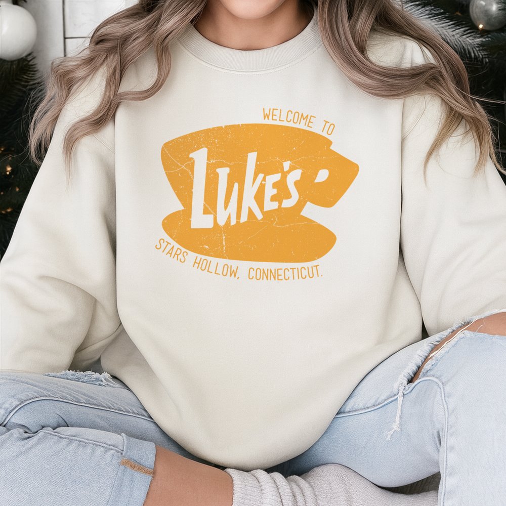Luke's Diner Sweatshirt | Stars Hollow Coffee Graphic Pullover | Premium Cotton Blend Crewneck | Gift For Gilmore Girls Fan