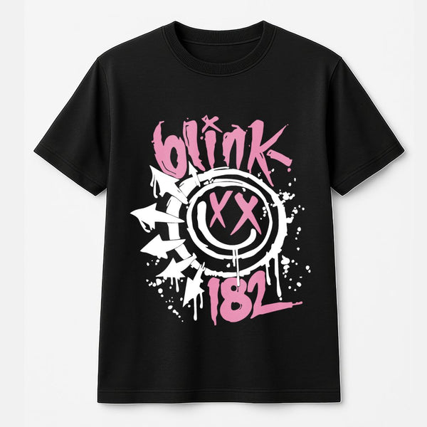Blink-182 Smiley Face T-Shirt | Retro Pop-Punk Music Graphic Tee | 100% Soft Cotton Premium Quality | Unisex Band Merch for R