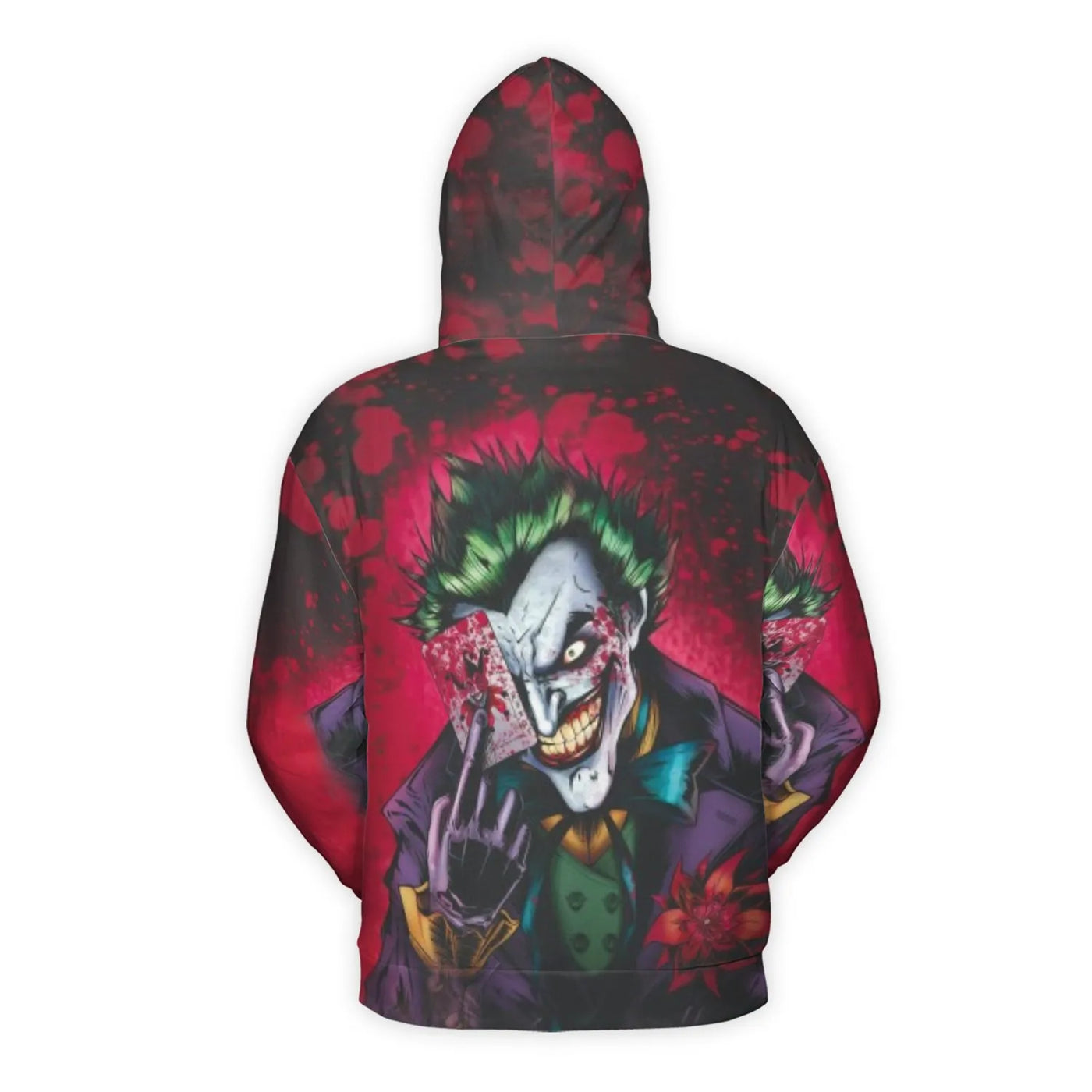 Villain Graphic 3D Hoodie | Edgy Joker Playing Card Design | Premium Brushed Fleece Lining | Unisex Streetwear Gift for Comic