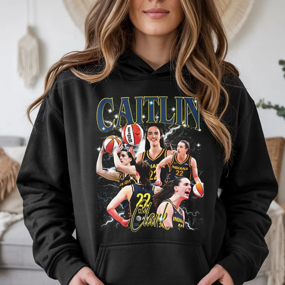 Caitlin Clark WNBA Basketball Hoodie | Vintage 90s Graphic Style | Premium Cotton Blend | Gift for Indiana Fever Fans & Sport