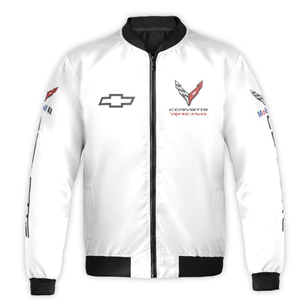 Corvette Racing Bomber Jacket | Chevrolet Motorsport Streetwear | Durable Nylon Shell | Premium Gift for Car Enthusiasts