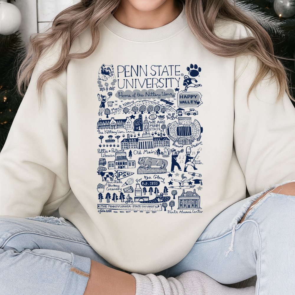 Penn State University Sweatshirt | Nittany Lions Campus Map Illustration | Premium Cotton-Poly Blend | Game Day Gift for PSU 