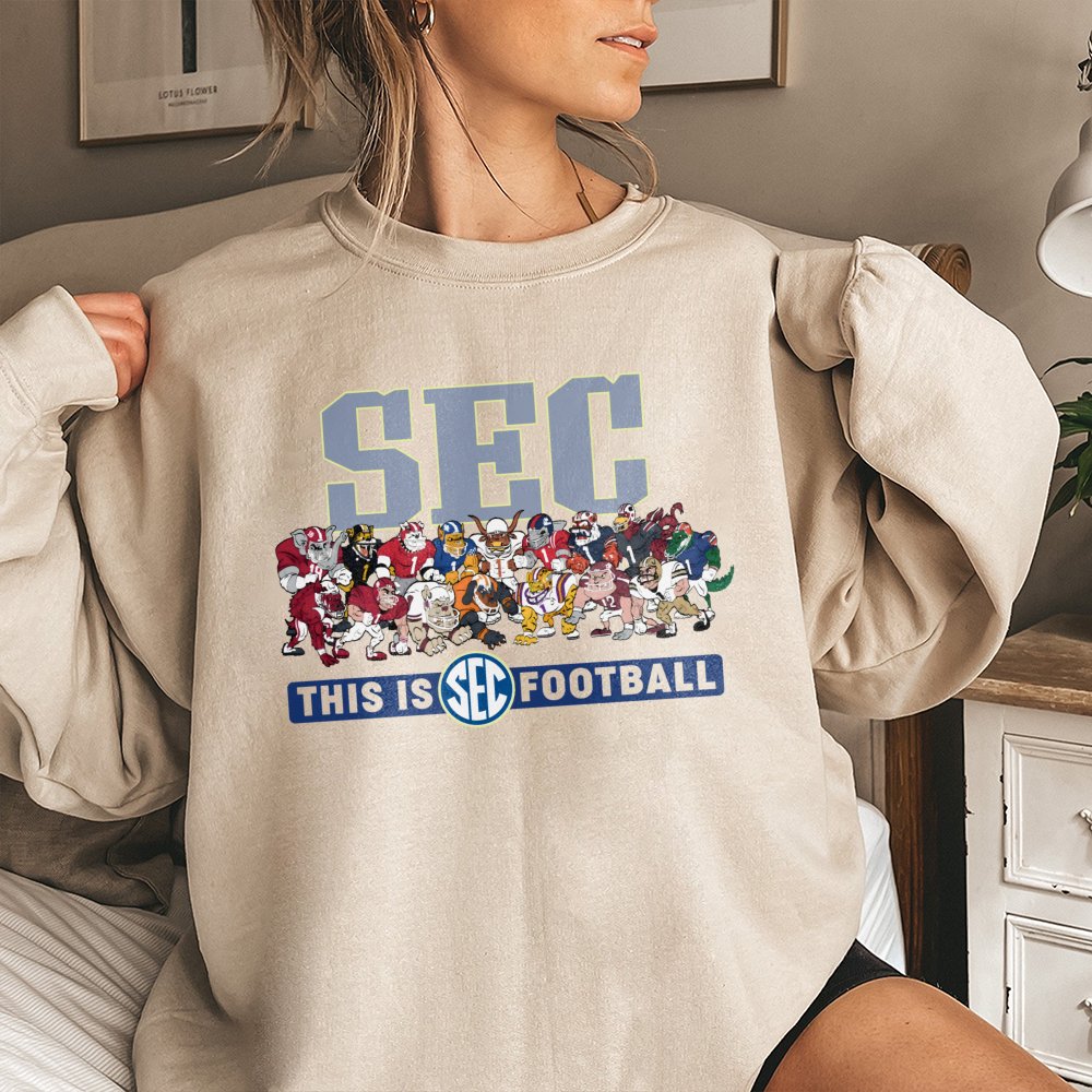 SEC Football Mascot Sweatshirt | Vintage College Game Day Graphic | Premium Cotton Blend Crewneck | Gift for University Sport