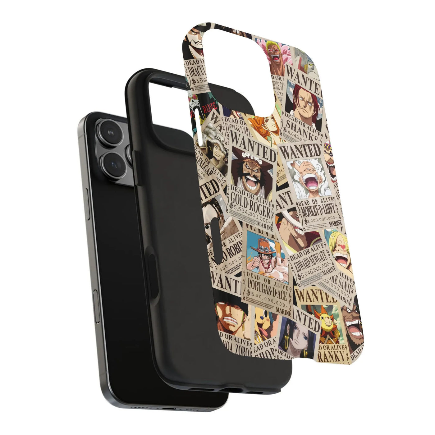 Anime Bounty Poster Phone Case | One Piece Wanted Characters Design | Premium Dual-Layer Protection | Durable Gift for Fans