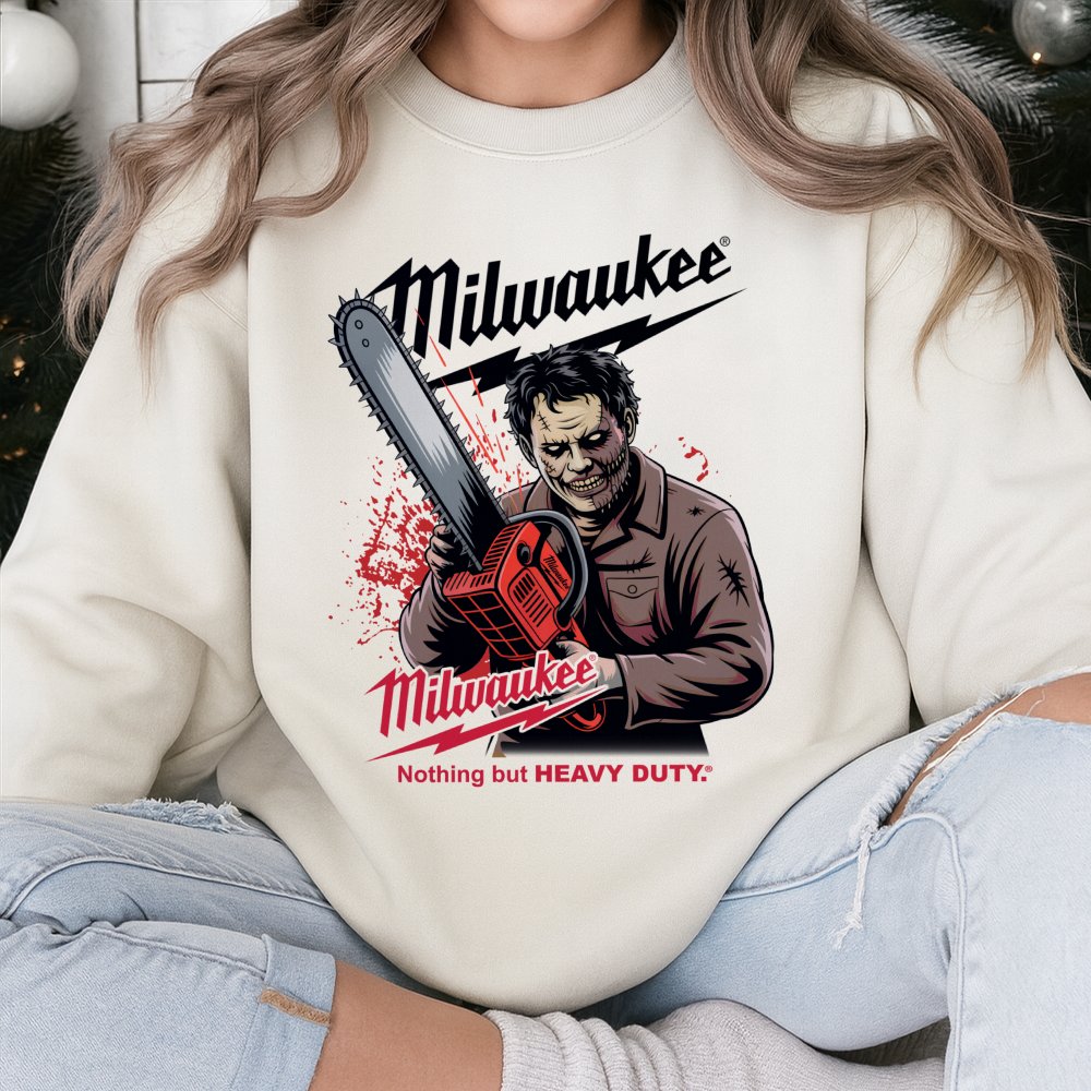 Horror Movie Chainsaw Graphic Sweatshirt | Spooky Slasher Fan Apparel | Premium Cotton Blend | Gift for Horror Lovers and Too