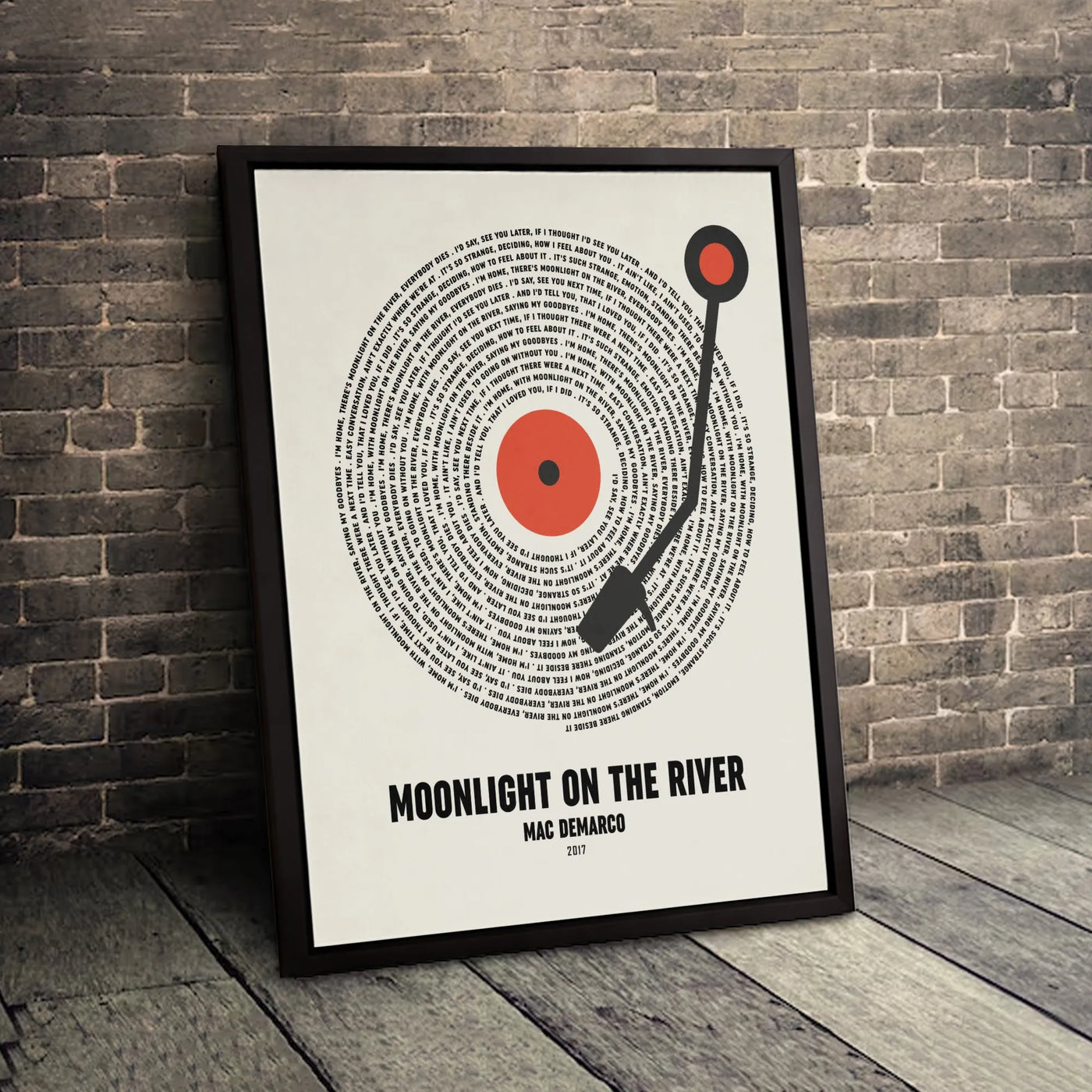 Mac DeMarco Moonlight On The River Lyrics Canvas | Vinyl Record Wall Art Print | Premium 1.25 Inch Gallery Wrap | Music Lover