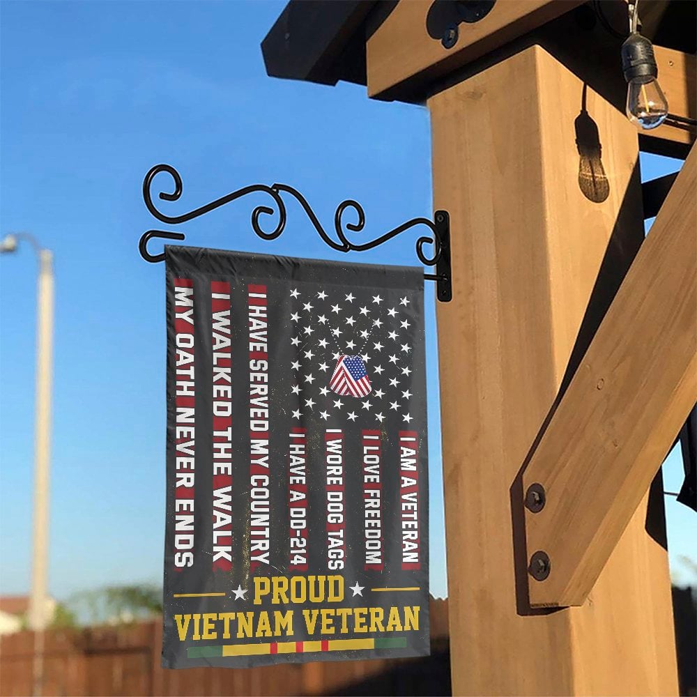 Proud Vietnam Veteran Garden Flag | Patriotic Military Service Memorial | Premium Weather-Resistant Fabric | Thoughtful Veter