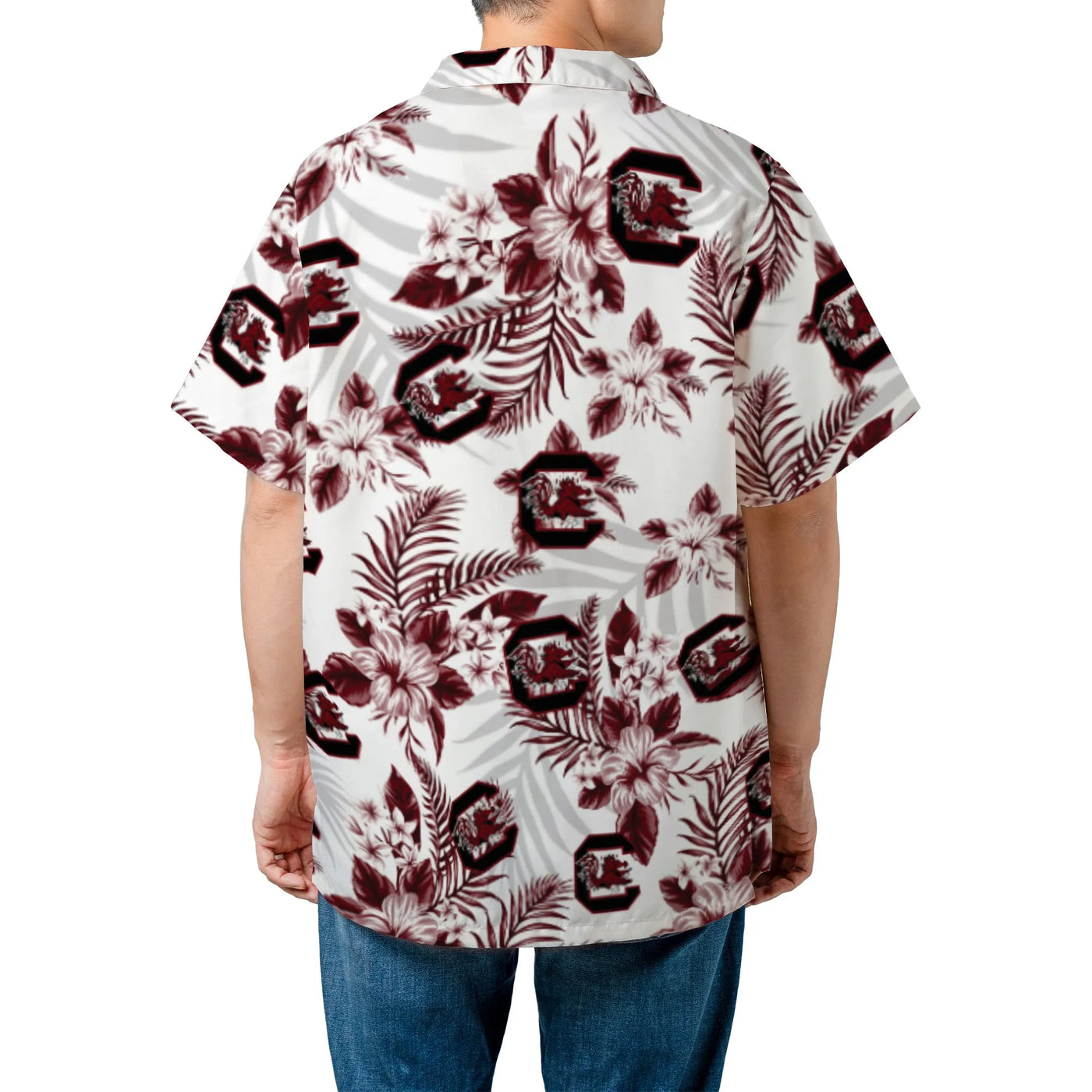 South Carolina Gamecocks Hawaiian Shirt | Tropical Floral Logo Print | Premium Woven Polyester | NCAA College Football Gift f