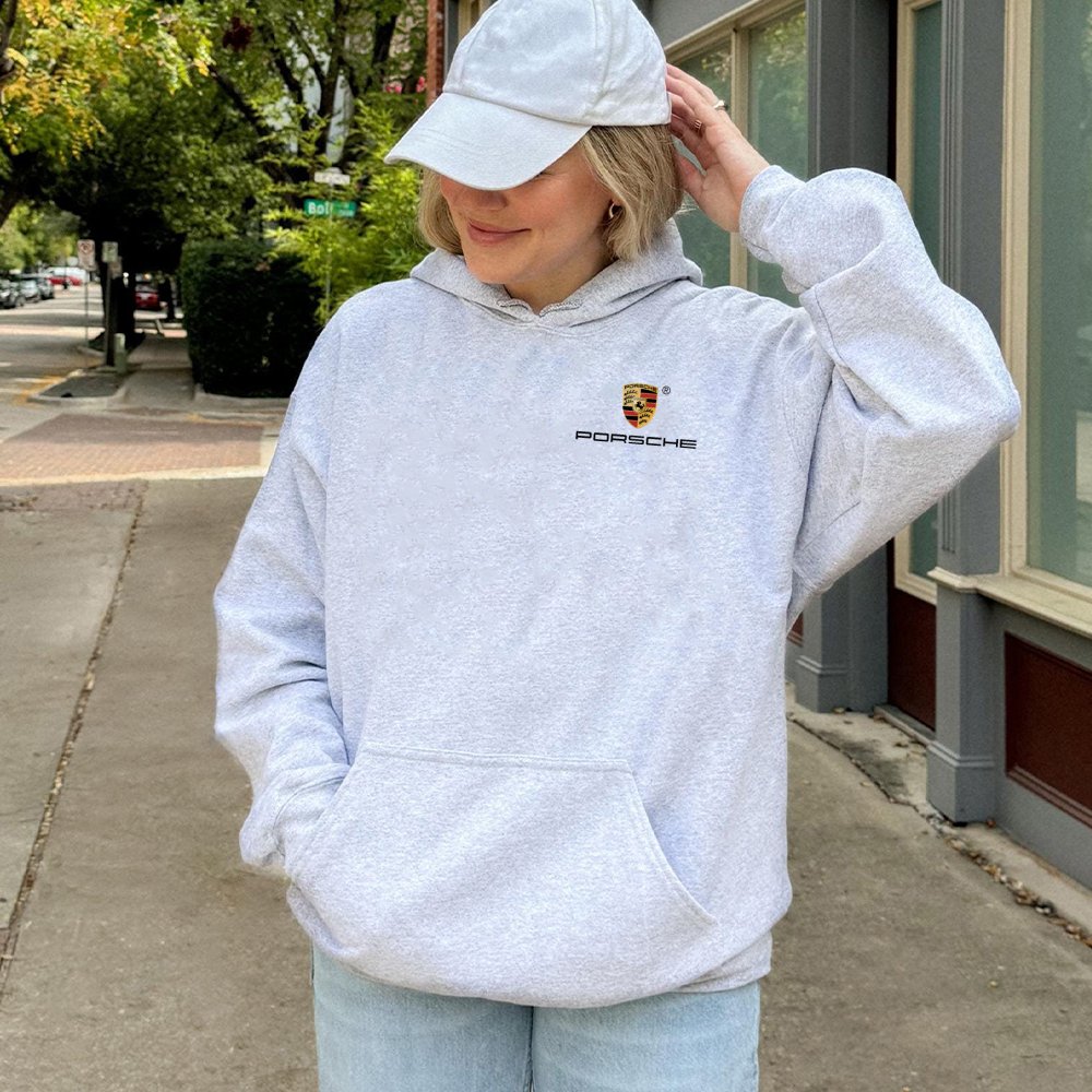 Luxury Sports Car Brand Hoodie | Minimalist Logo Graphic Print | Premium Cotton-Poly Blend | Unisex Gift for Car Enthusiasts 