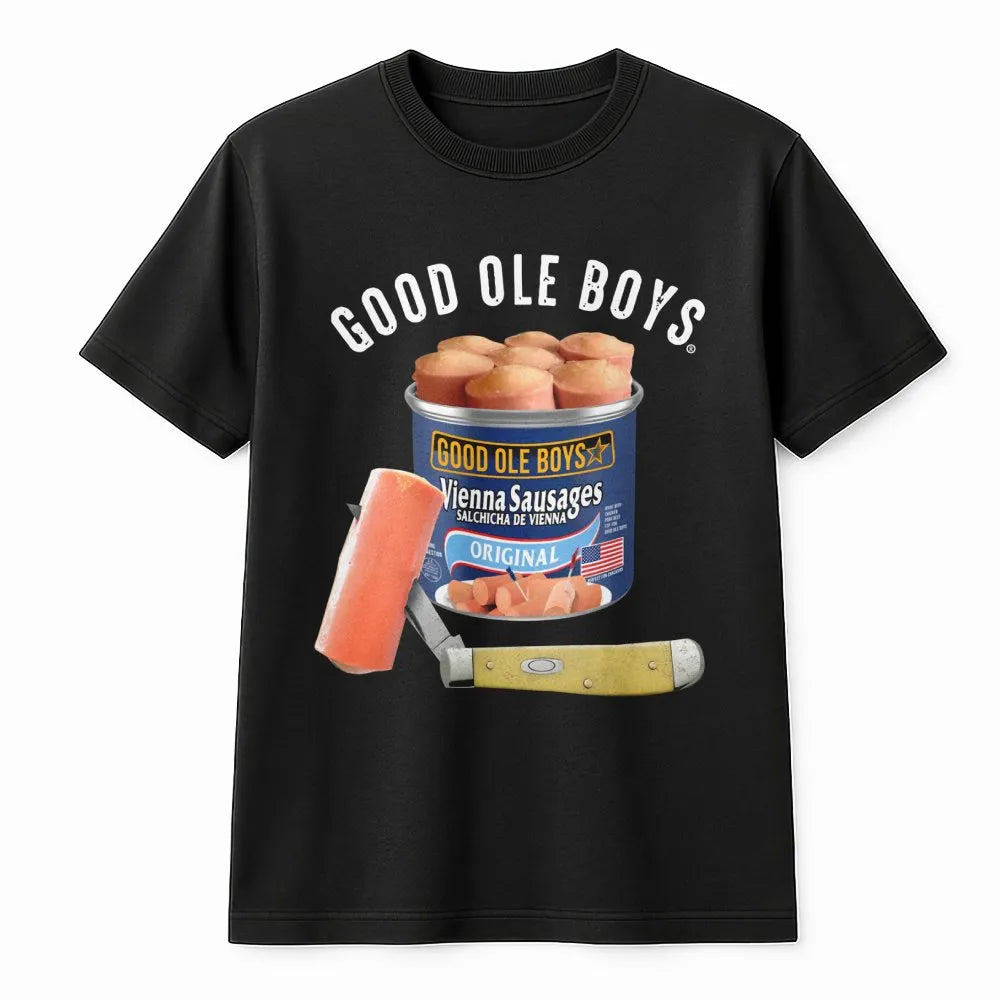 Vienna Sausage T-Shirt | Funny Retro Country Food Graphic | Premium Soft Cotton Tee | Gift for Southern BBQ and Cookout Fans