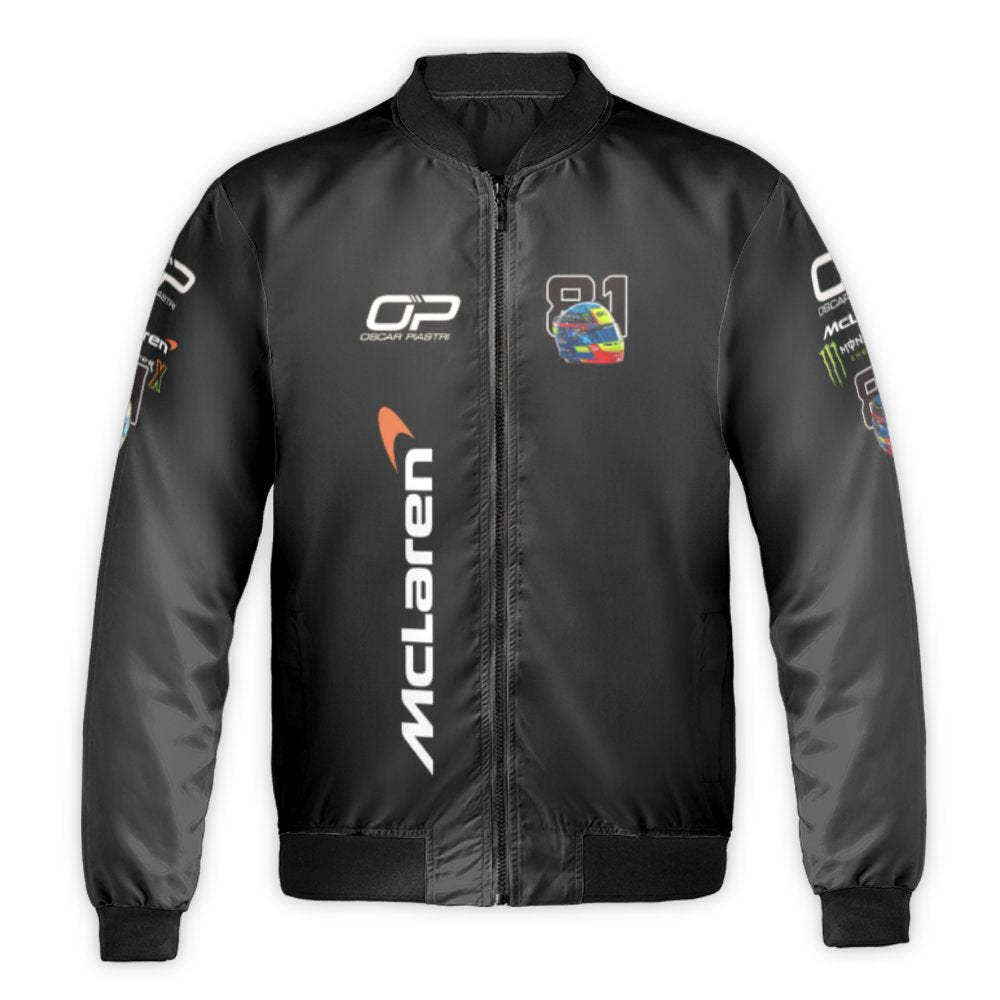 Oscar Piastri F1 Bomber Jacket | McLaren Racing Team MCL39 Graphic | Premium Nylon Streetwear | Race Day Gift for Formula 1 F