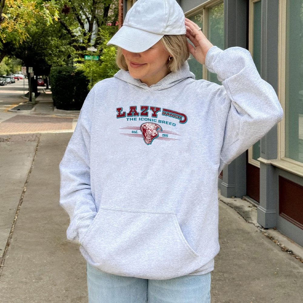 Lazy J Ranch Cattle Hoodie | Vintage Western Bull Graphic | Soft Cotton-Blend Unisex Pullover | Premium Rancher Gift for Farm