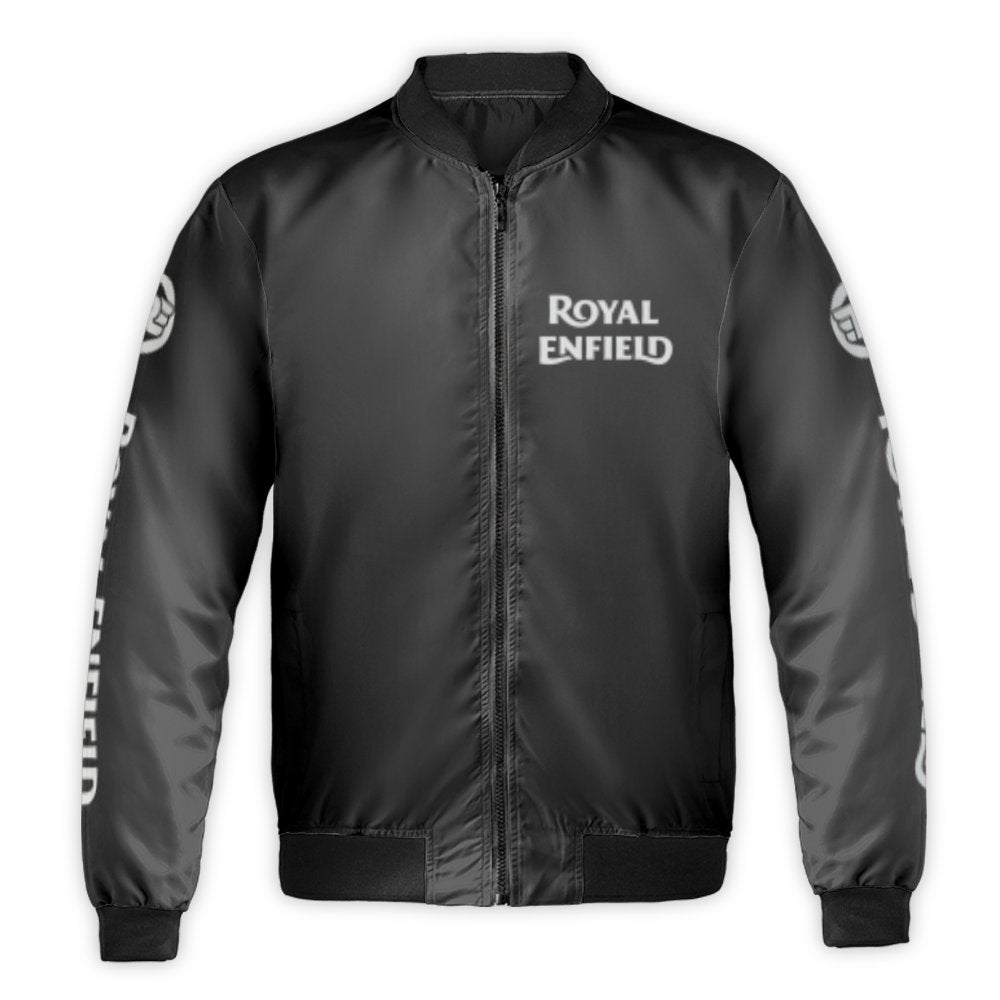 Royal Enfield Bomber Jacket | Motorcycle Heritage Logo Graphic | Durable Nylon Streetwear | Premium Gift for Motorcycle Rider