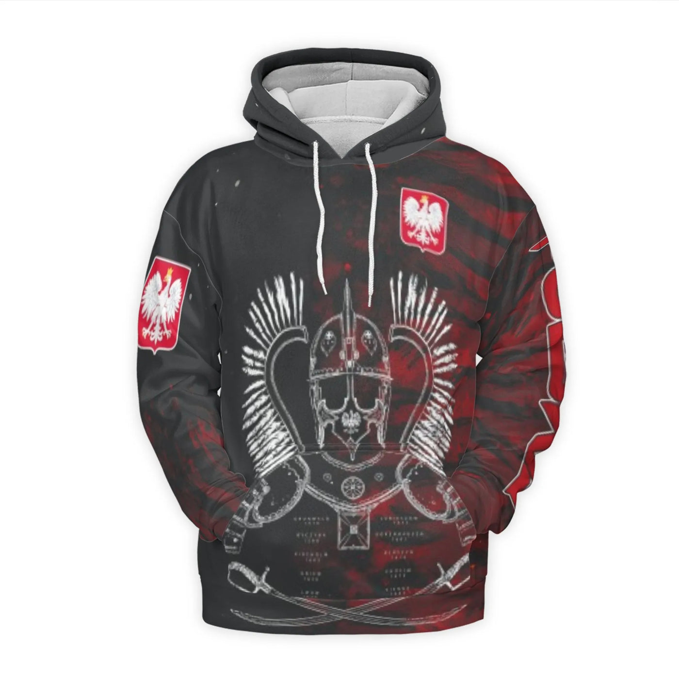 Polish Winged Hussar Hoodie | Historical Poland Eagle Coat of Arms | Premium All-Over Print 3D Sweatshirt | Patriotic Gift fo