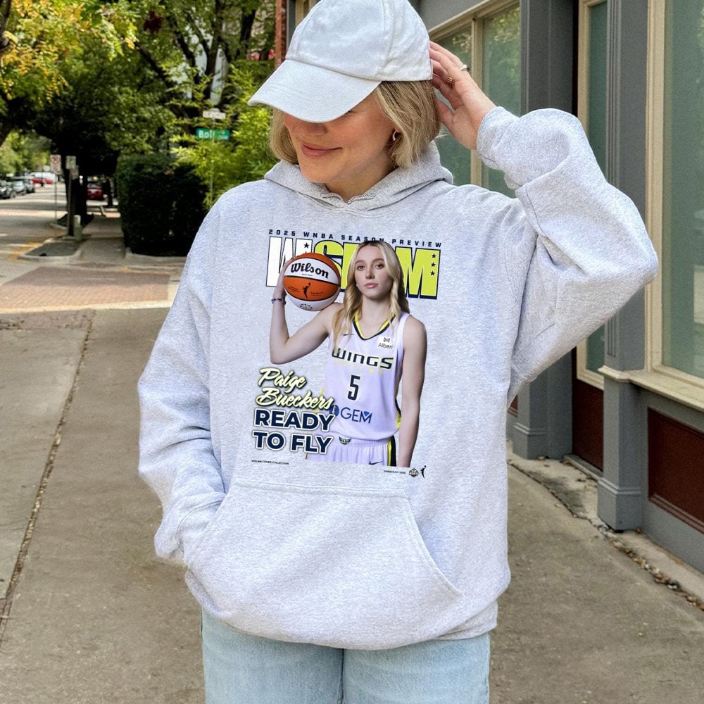 Paige Bueckers Basketball Hoodie | Vintage WNBA Magazine Cover Graphic | Premium Cotton Blend | Gift For College Sports Fan