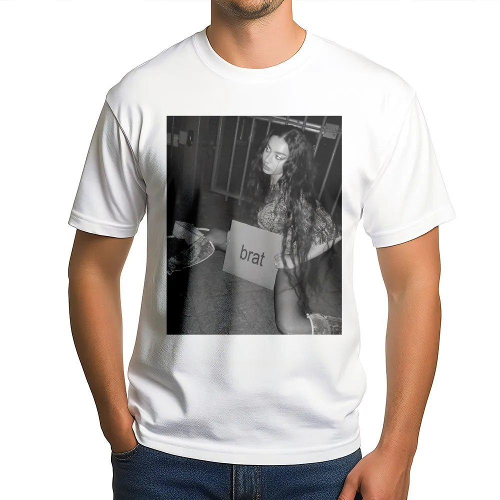Brat Graphic T-Shirt | Retro 90s Bootleg Style Music Tee | Premium Cotton Unisex Apparel | Trendy Pop Culture Aesthetic Gift 