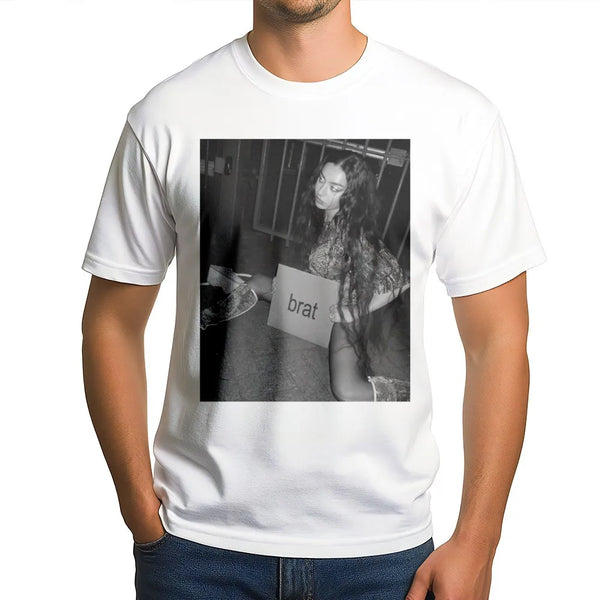 Brat Graphic T-Shirt | Retro 90s Bootleg Style Music Tee | Premium Cotton Unisex Apparel | Trendy Pop Culture Aesthetic Gift 