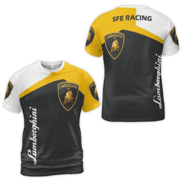 Lamborghini Racing T-Shirt | 3D Graphic Sports Tee | Premium Polyester Blend | Gift for Car Enthusiasts