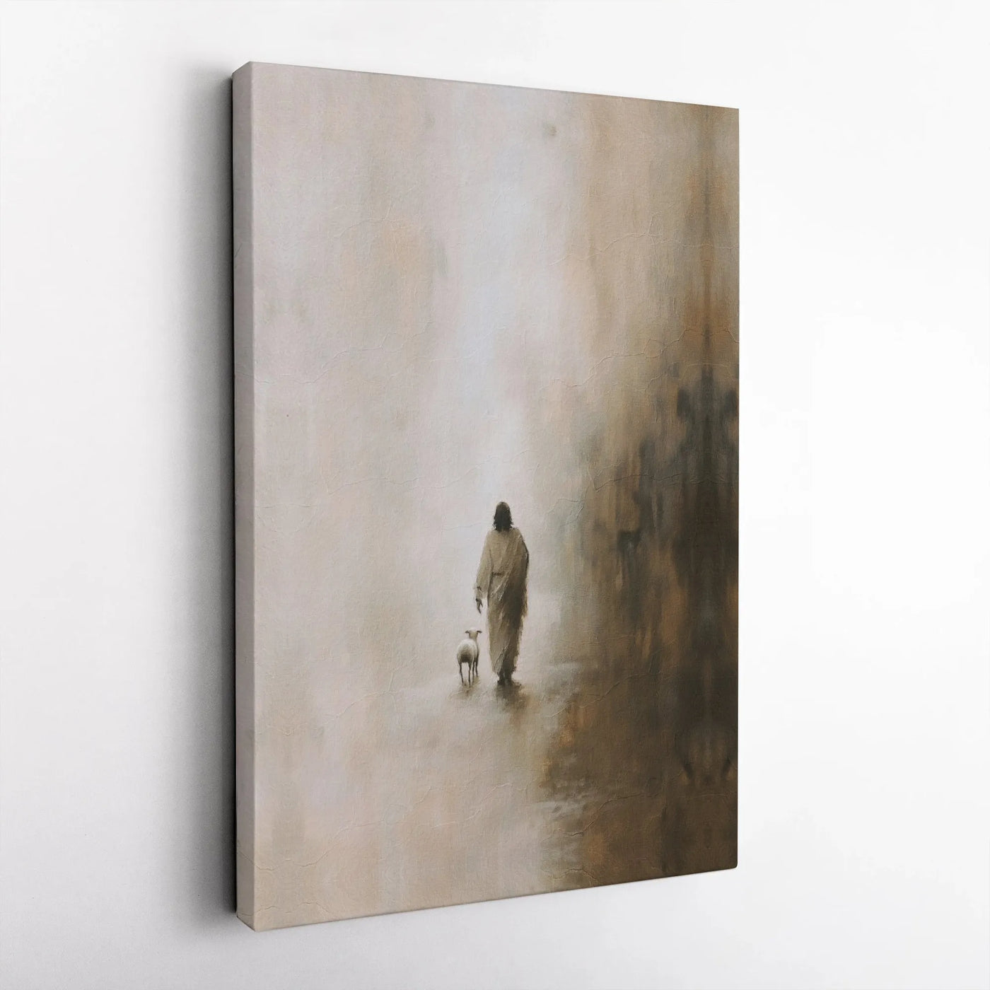 Good Shepherd Wall Art | Jesus Walking With Lamb Print | Premium 1.25" Gallery Wrap Canvas | Christian Home Decor & Religious