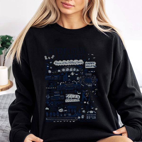 Penn State University Sweatshirt | Nittany Lions Campus Map Illustration | Premium Cotton-Poly Blend | Game Day Gift for PSU 