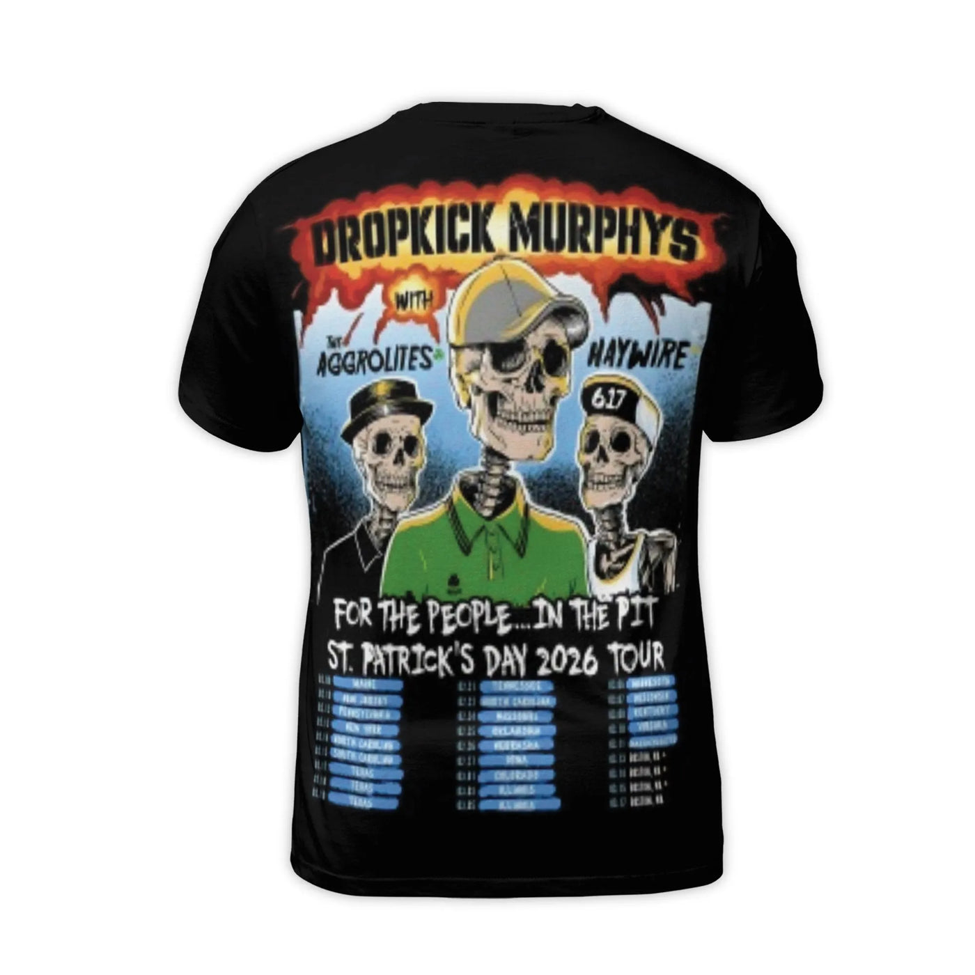 Dropkick Murphys Concert T-Shirt | St. Patrick's Day 2026 Tour Graphic | Premium Jersey Polyester Blend | Music Fan Gift Appa