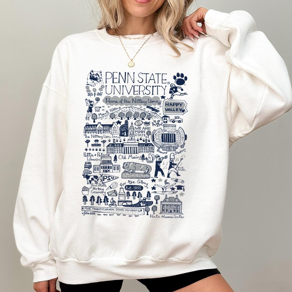 Penn State University Sweatshirt | Nittany Lions Campus Map Illustration | Premium Cotton-Poly Blend | Game Day Gift for PSU 