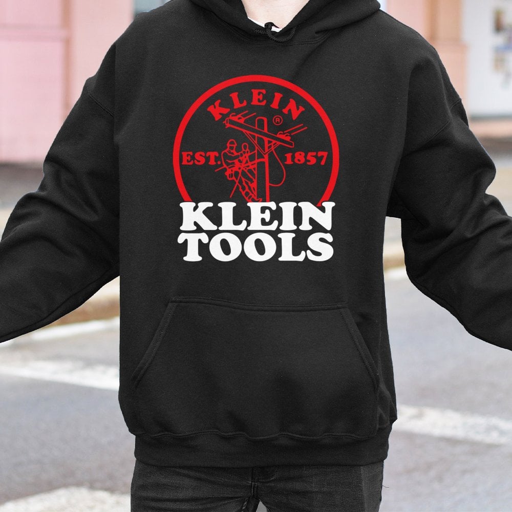 Electrician Hoodie | Klein Tools Graphic Workwear | Soft Cotton-Poly Blend | Premium Gift for Tradesmen and Linemen