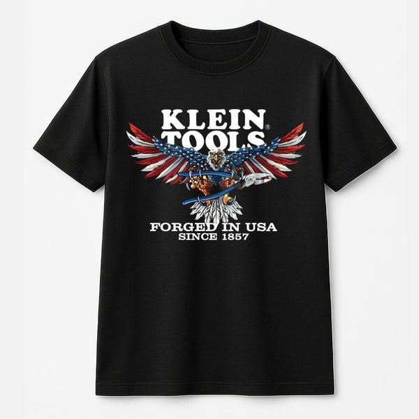 Klein Tools American Eagle T-Shirt | Patriotic Forged In USA Graphic | Premium Soft Cotton | Gift For Electrician Lineman Tra