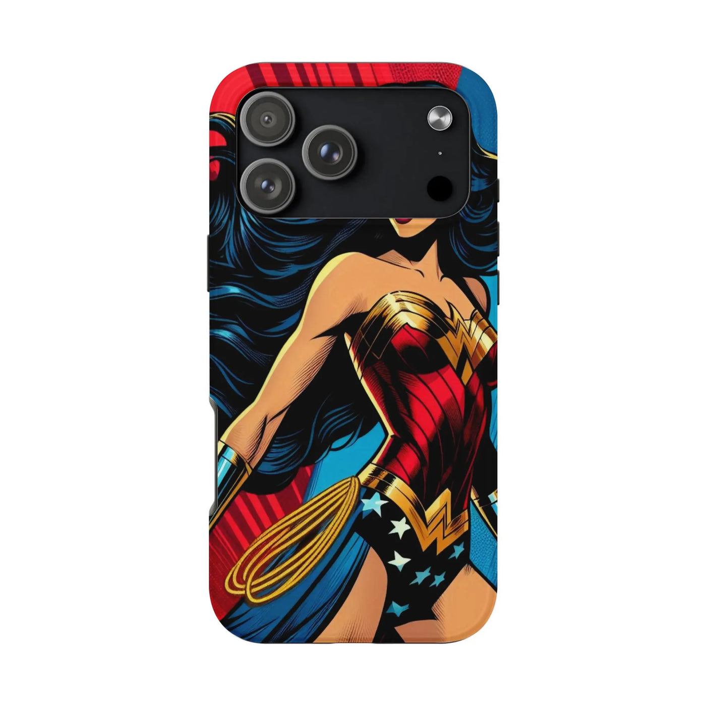 Wonder Woman iPhone Case | Retro Comic Book Superhero Art | Dual Layer Polycarbonate Protection | Durable Gift for Comic Fans