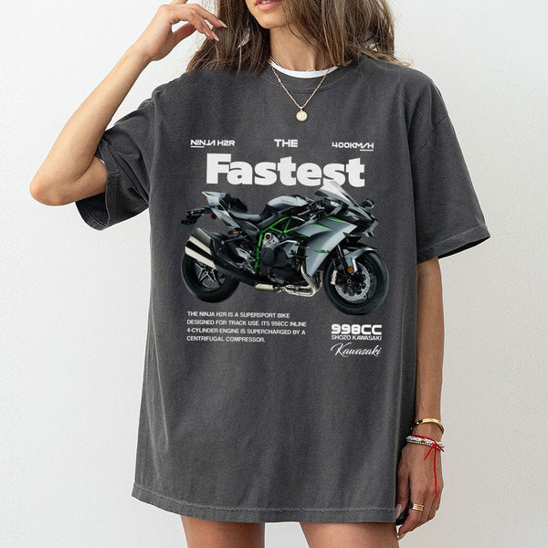 Kawasaki Ninja H2R Superbike T-Shirt | Retro Motorcycle Graphic Design | Premium Soft Cotton | Motorsport Gift for Men and Ra