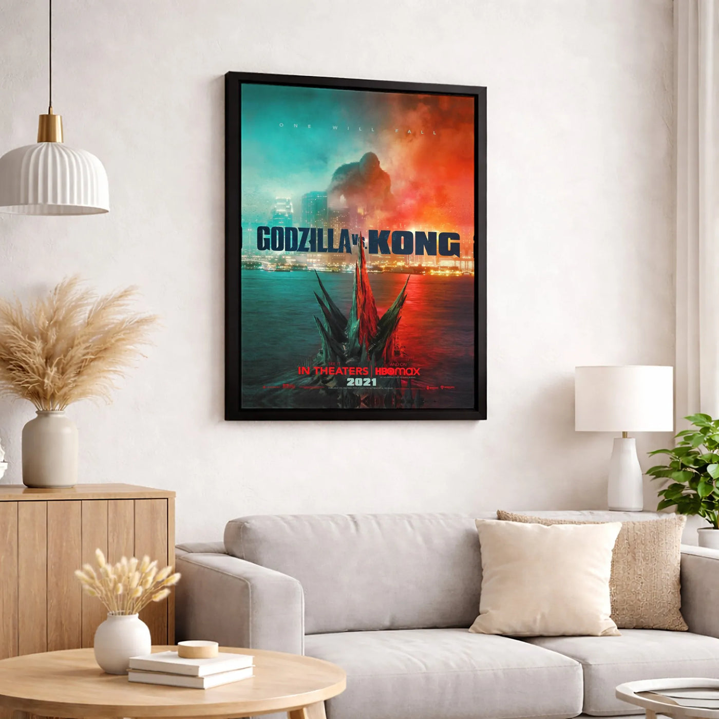 Godzilla vs Kong Movie Poster | Cinematic Monster Battle Art | Premium Gallery Canvas | Wall Decor Gift for Sci-Fi Fans