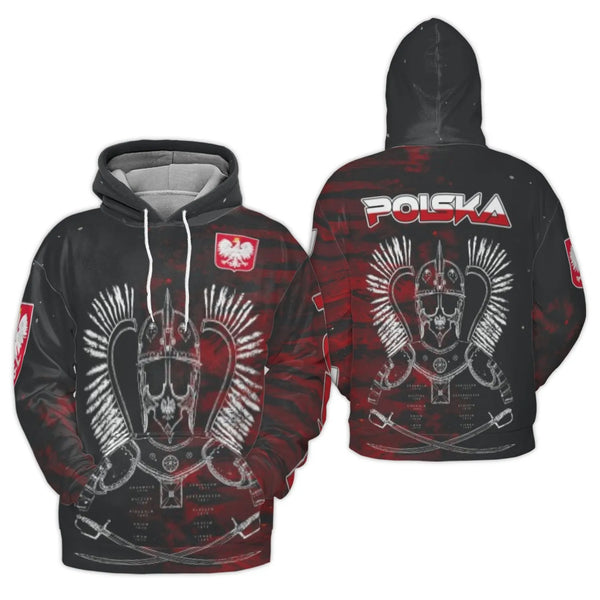 Polish Winged Hussar Hoodie | Historical Poland Eagle Coat of Arms | Premium All-Over Print 3D Sweatshirt | Patriotic Gift fo