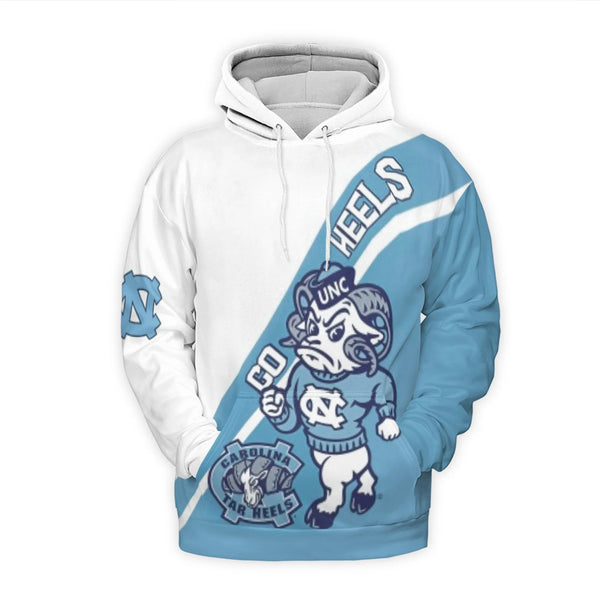Tar Heels 3D Hoodie | Rameses Mascot Graphic Print | Premium Polyester Fleece | Unisex Carolina University Fan Gift
