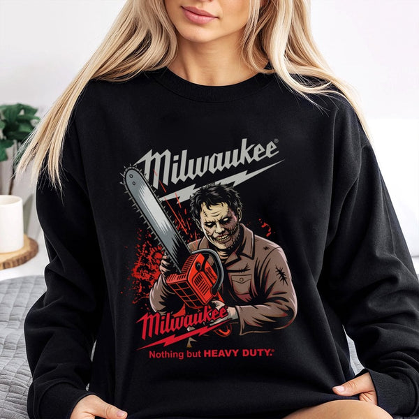 Horror Movie Chainsaw Graphic Sweatshirt | Spooky Slasher Fan Apparel | Premium Cotton Blend | Gift for Horror Lovers and Too
