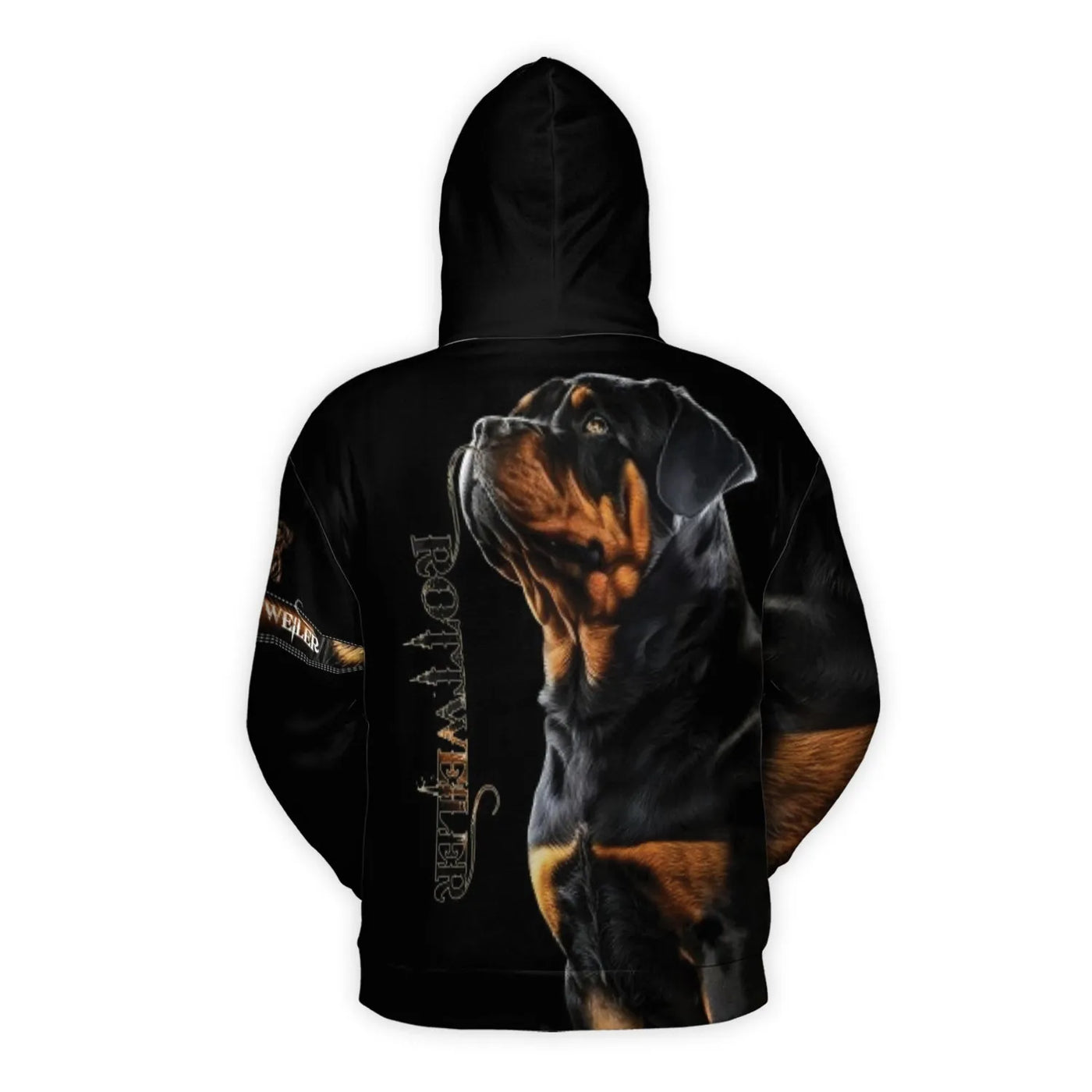 Rottweiler 3D Hoodie | Realistic Dog Portrait Graphic | Premium Polyester Brushed Fleece | Unique Gift for Dog Lovers