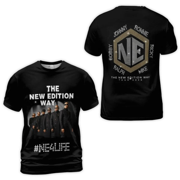 New Edition Band 3D T-Shirt | The New Edition Way Tour 2026 Graphic Print | Premium Polyester Blend | R&B Music Fan Gift & Co