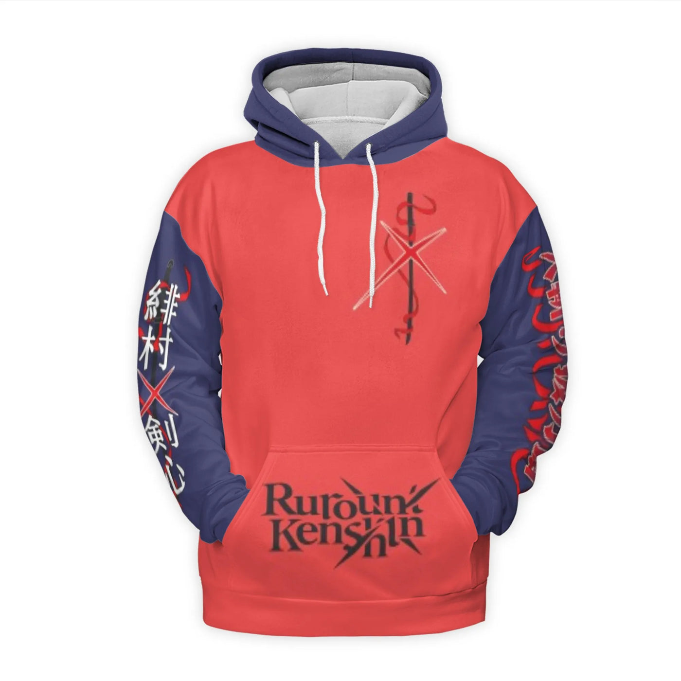 Rurouni Kenshin Anime Hoodie | Himura Kenshin Samurai X Graphic Print | Premium Brushed Fleece Pullover | Unisex Otaku Gift F
