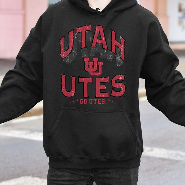 Utah Utes Hoodie | Distressed Block U Graphic | Premium Cotton Blend Sweatshirt | Gift for College Football Fans